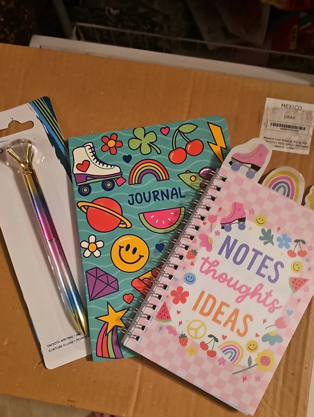 Pink & Aqua Kids Spiral Notebook Set — Notes, Thoughts & Ideas